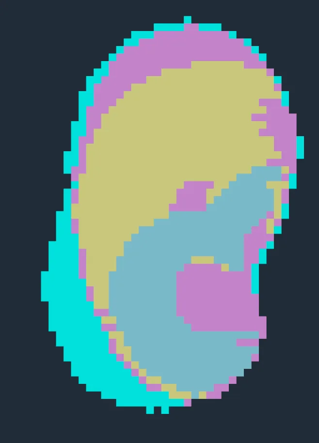 Marvin: directional shells for one mining direction, in plan